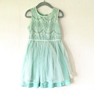 CARTER'S girls sleeveless mint lace tulle dress